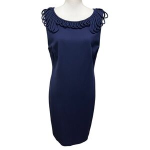 devil in a blue dress roger ebert Women's Seaside Dreaming Blue Embroidered Contrast Trim Mini Shift Dress | Size: S